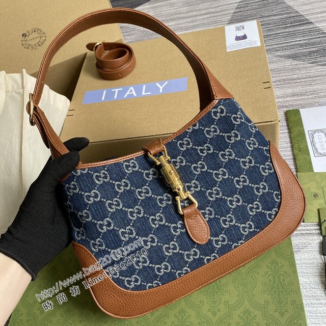 Gucci2021新顏色女包 古馳復古牛仔布包 Gucci丹寧系列腋下包 636706  ydg3194